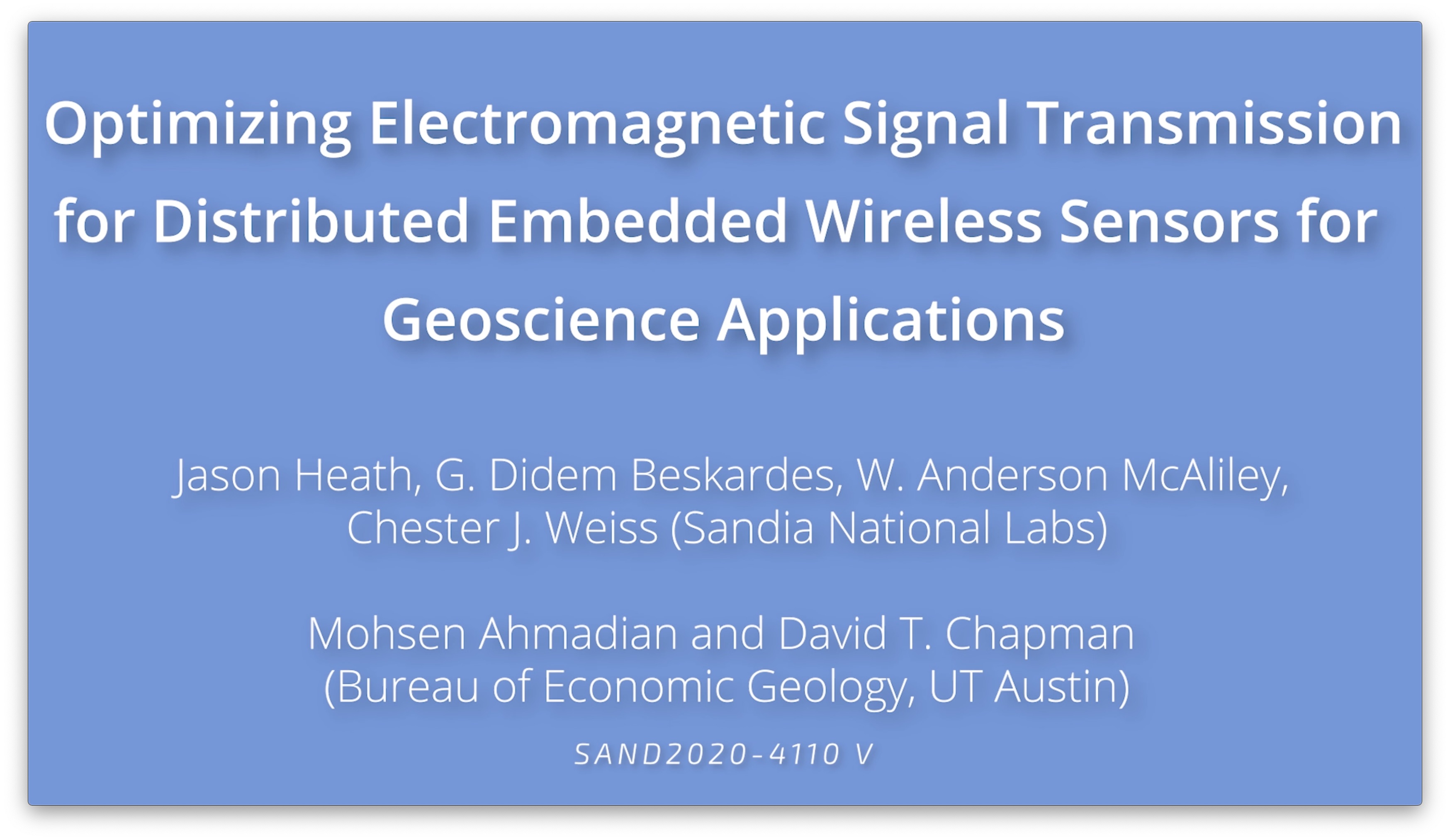 Optimizing Electromagnetic Signal Transmission for Distributed Embedded Wireless Sensors for Geoscience Applications